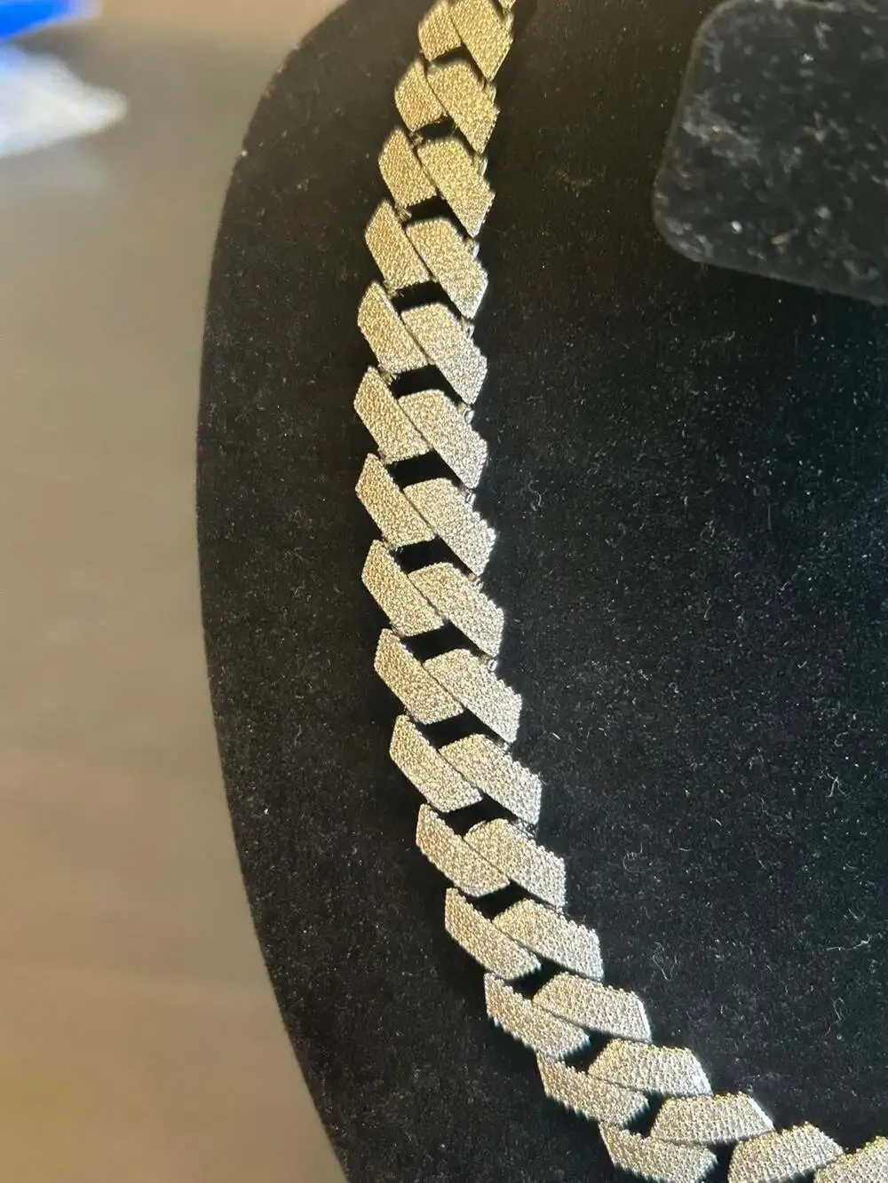 Moissanite VVS1 15mm 4-Row Silver Cuban Chain 24 Inch Brand New